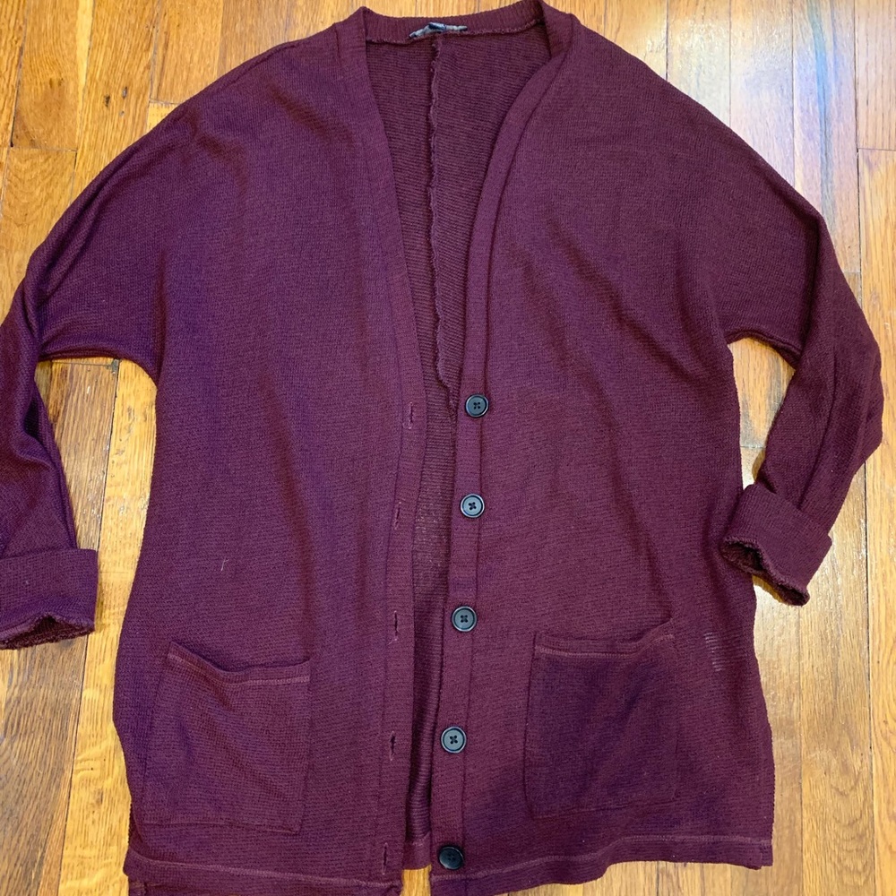 American Eagle Burgundy Cardigan